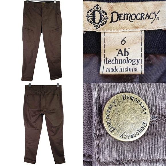 Democracy "Ab" Technology Cargo Pants Women's Size 6 Canvas Stretch 90s - Picture 1 of 8